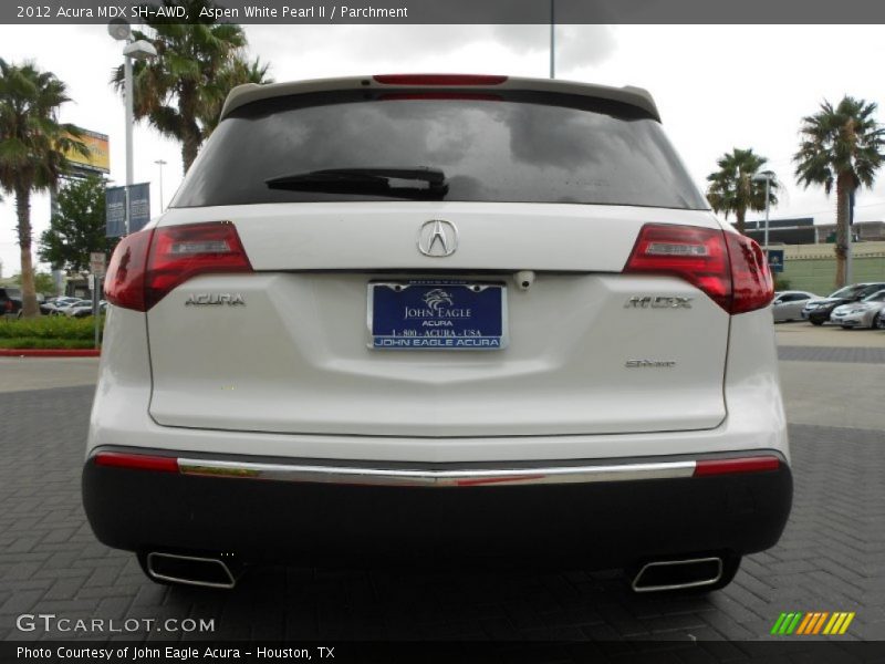 Aspen White Pearl II / Parchment 2012 Acura MDX SH-AWD