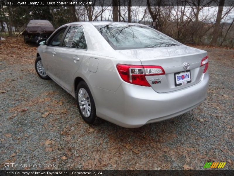Classic Silver Metallic / Ash 2012 Toyota Camry LE