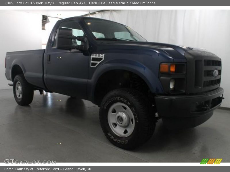Dark Blue Pearl Metallic / Medium Stone 2009 Ford F250 Super Duty XL Regular Cab 4x4
