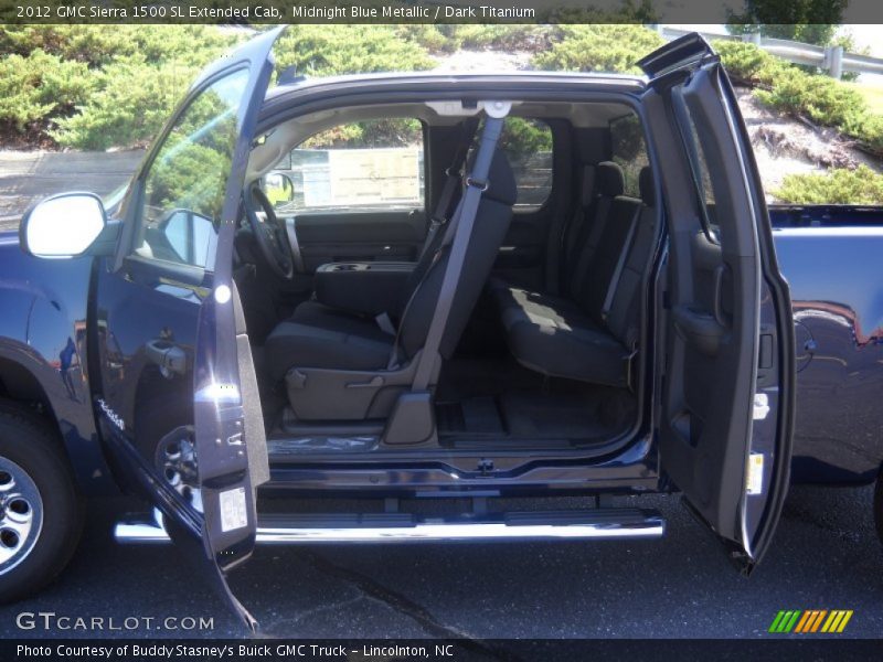 Midnight Blue Metallic / Dark Titanium 2012 GMC Sierra 1500 SL Extended Cab