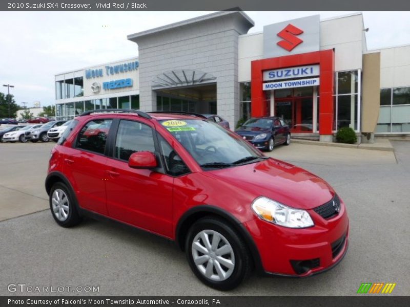 Vivid Red / Black 2010 Suzuki SX4 Crossover