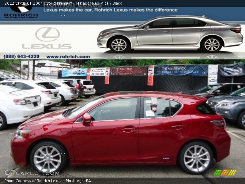 Matador Red Mica / Black 2012 Lexus CT 200h Hybrid Premium