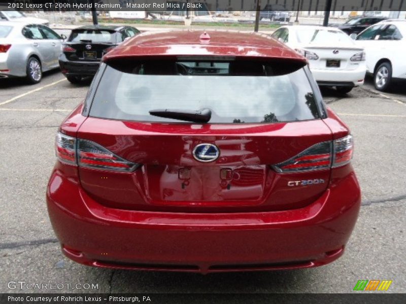 Matador Red Mica / Black 2012 Lexus CT 200h Hybrid Premium
