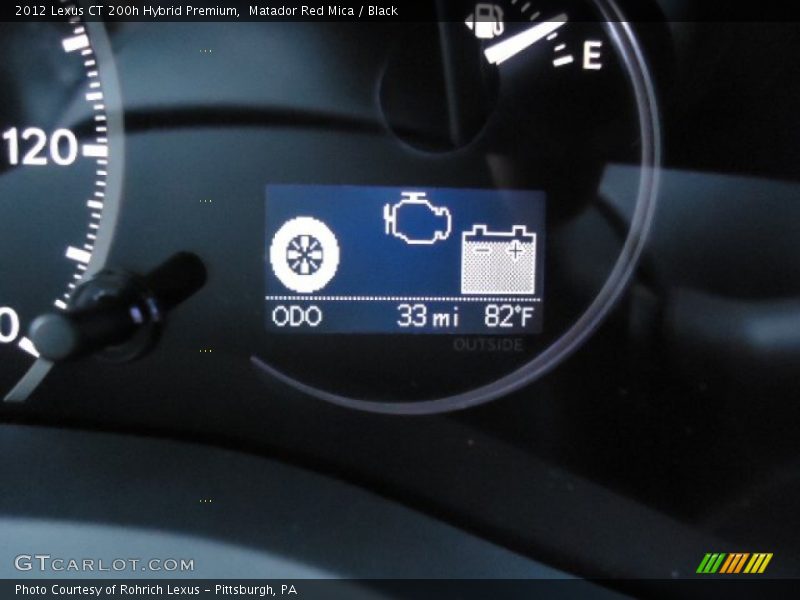 Matador Red Mica / Black 2012 Lexus CT 200h Hybrid Premium