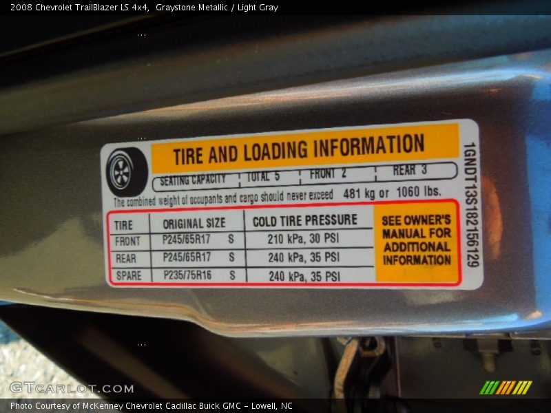 Graystone Metallic / Light Gray 2008 Chevrolet TrailBlazer LS 4x4