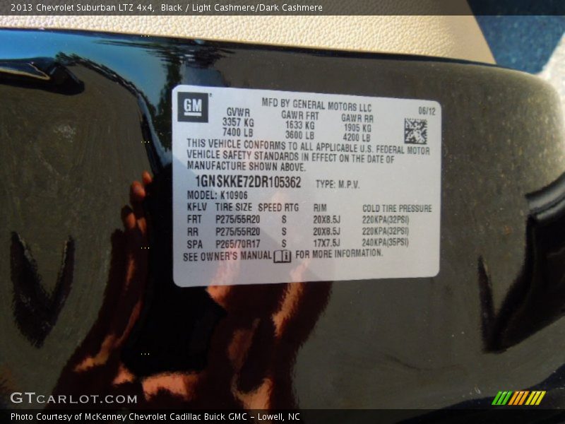 Black / Light Cashmere/Dark Cashmere 2013 Chevrolet Suburban LTZ 4x4