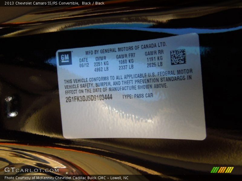 Black / Black 2013 Chevrolet Camaro SS/RS Convertible