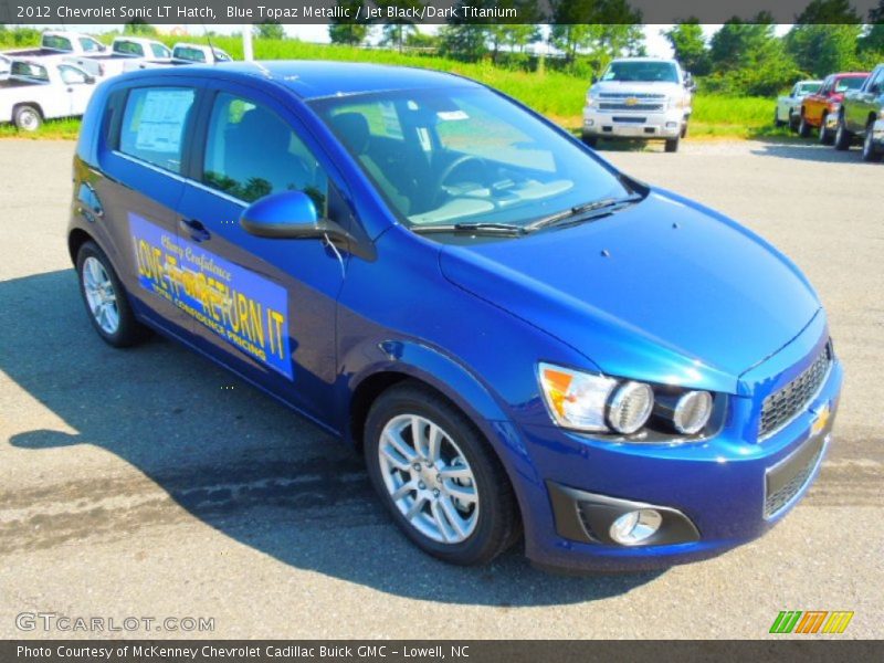 Blue Topaz Metallic / Jet Black/Dark Titanium 2012 Chevrolet Sonic LT Hatch