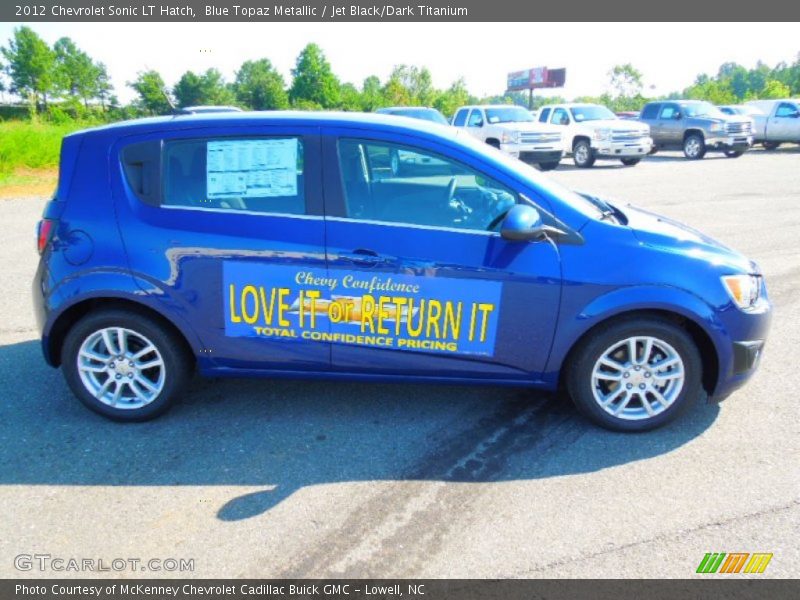 Blue Topaz Metallic / Jet Black/Dark Titanium 2012 Chevrolet Sonic LT Hatch