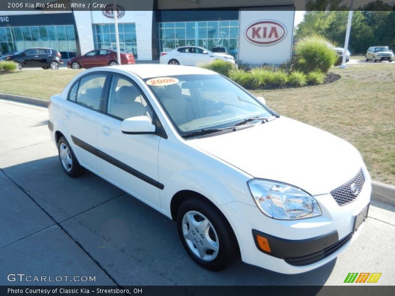 White / Gray 2006 Kia Rio Sedan