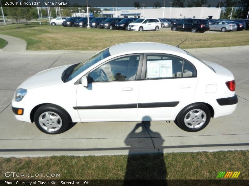 White / Gray 2006 Kia Rio Sedan