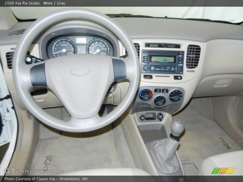 White / Gray 2006 Kia Rio Sedan