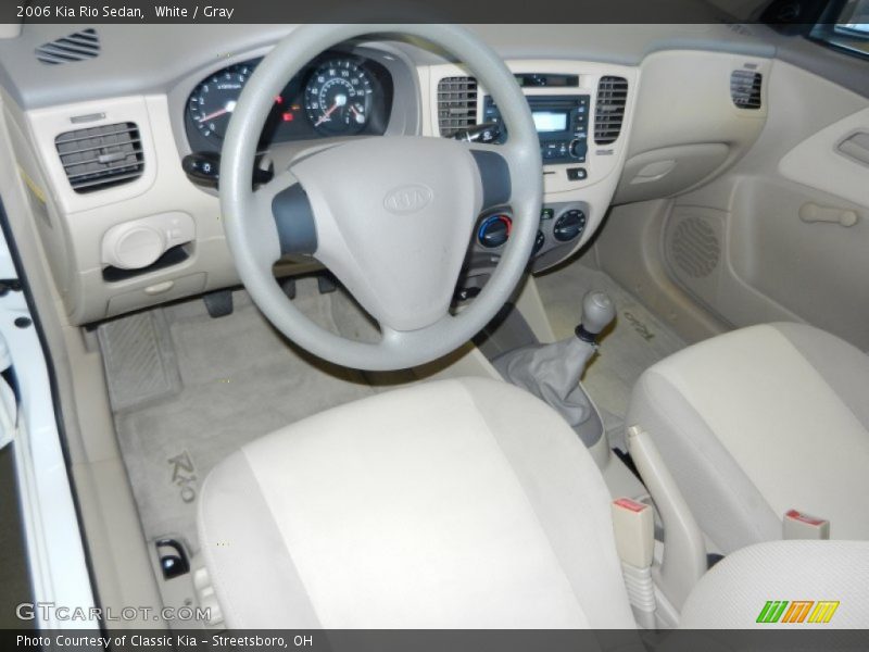 White / Gray 2006 Kia Rio Sedan