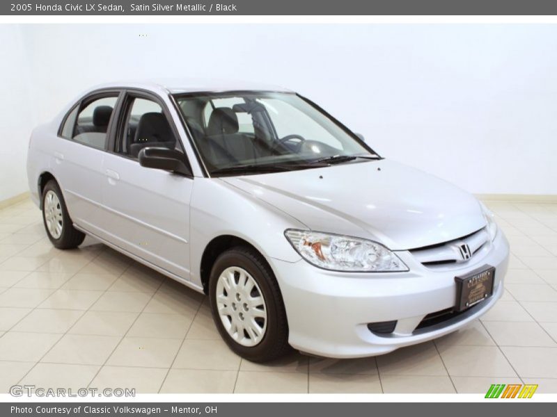 Satin Silver Metallic / Black 2005 Honda Civic LX Sedan