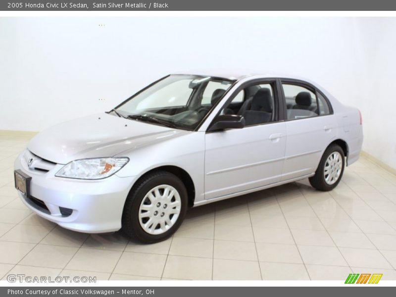 Satin Silver Metallic / Black 2005 Honda Civic LX Sedan