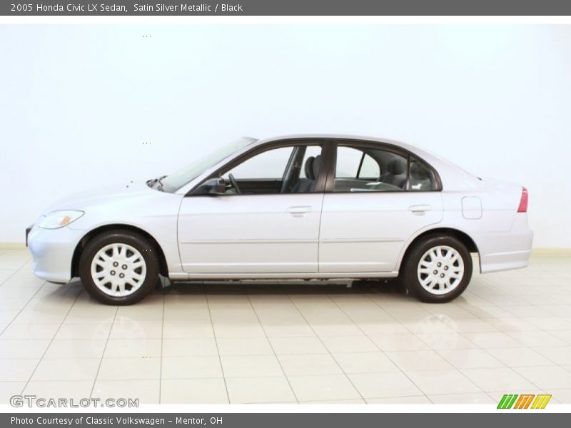 Satin Silver Metallic / Black 2005 Honda Civic LX Sedan