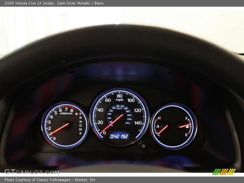 Satin Silver Metallic / Black 2005 Honda Civic LX Sedan