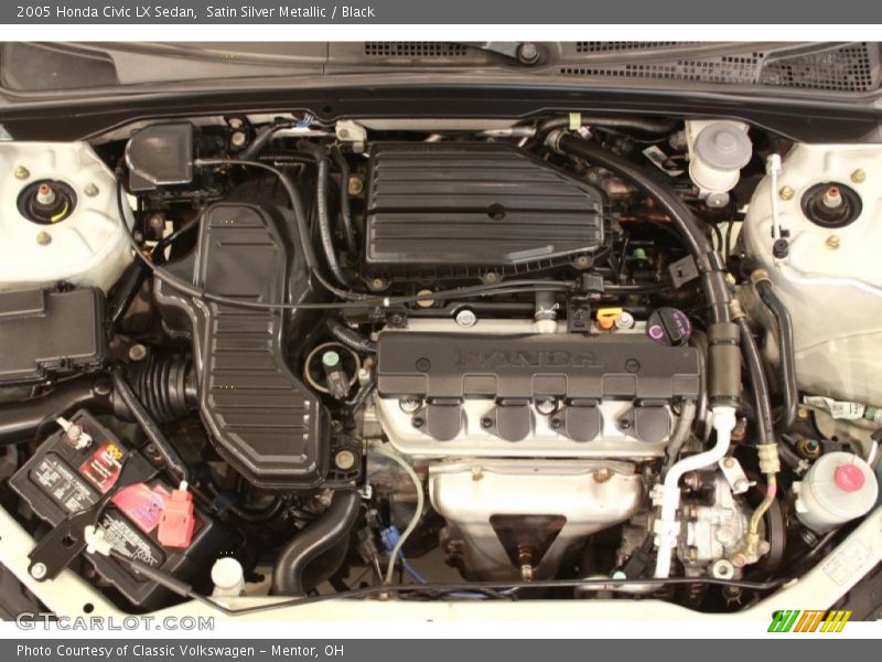 Satin Silver Metallic / Black 2005 Honda Civic LX Sedan