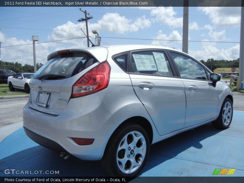 Ingot Silver Metallic / Charcoal Black/Blue Cloth 2011 Ford Fiesta SES Hatchback