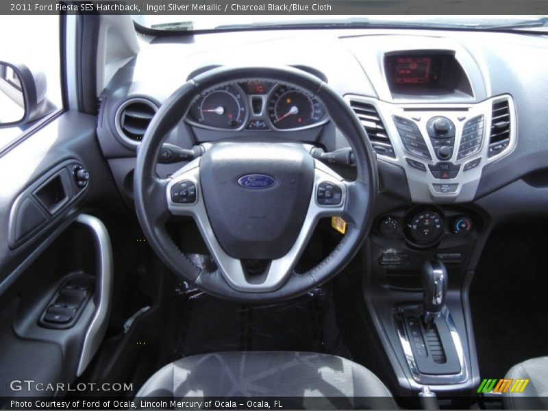 Ingot Silver Metallic / Charcoal Black/Blue Cloth 2011 Ford Fiesta SES Hatchback