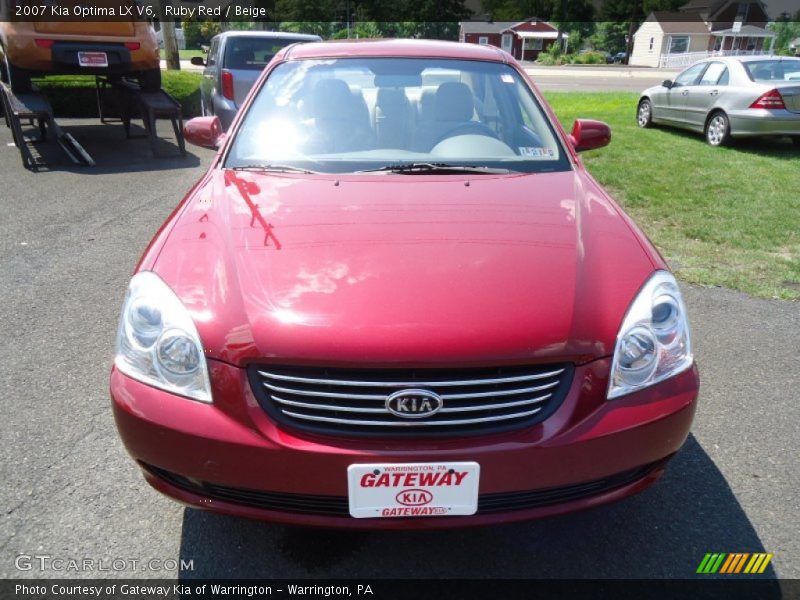 Ruby Red / Beige 2007 Kia Optima LX V6