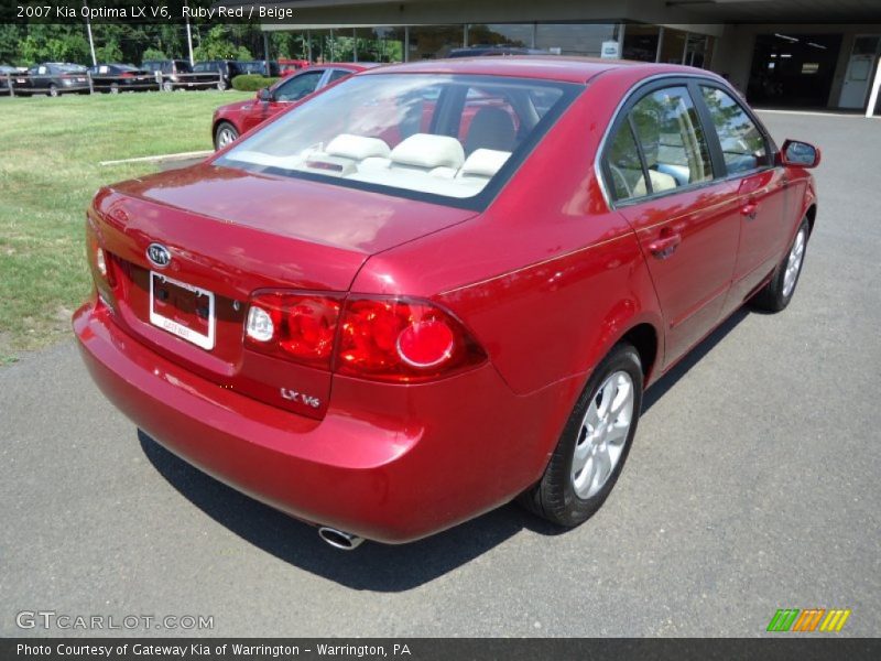Ruby Red / Beige 2007 Kia Optima LX V6