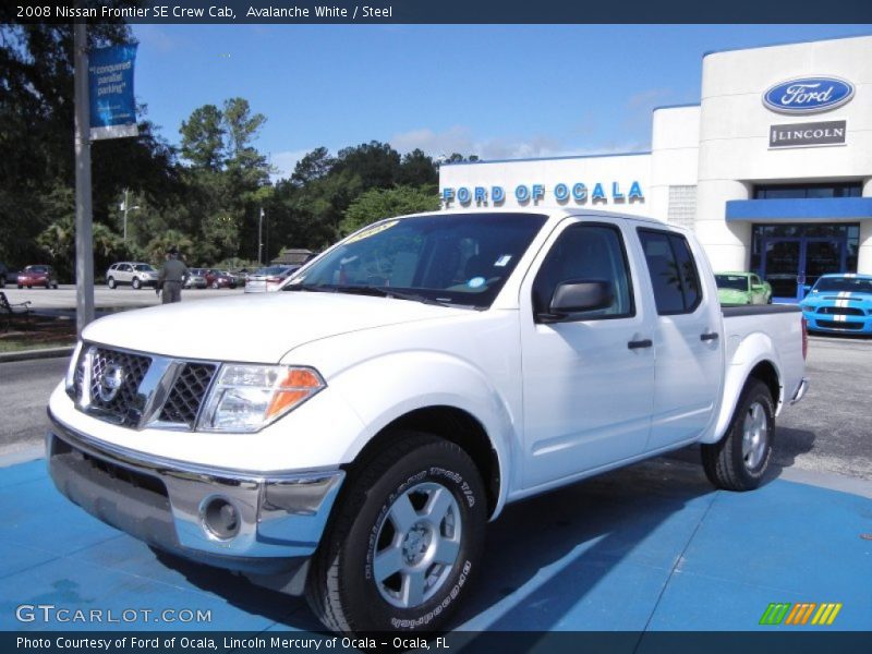 Avalanche White / Steel 2008 Nissan Frontier SE Crew Cab