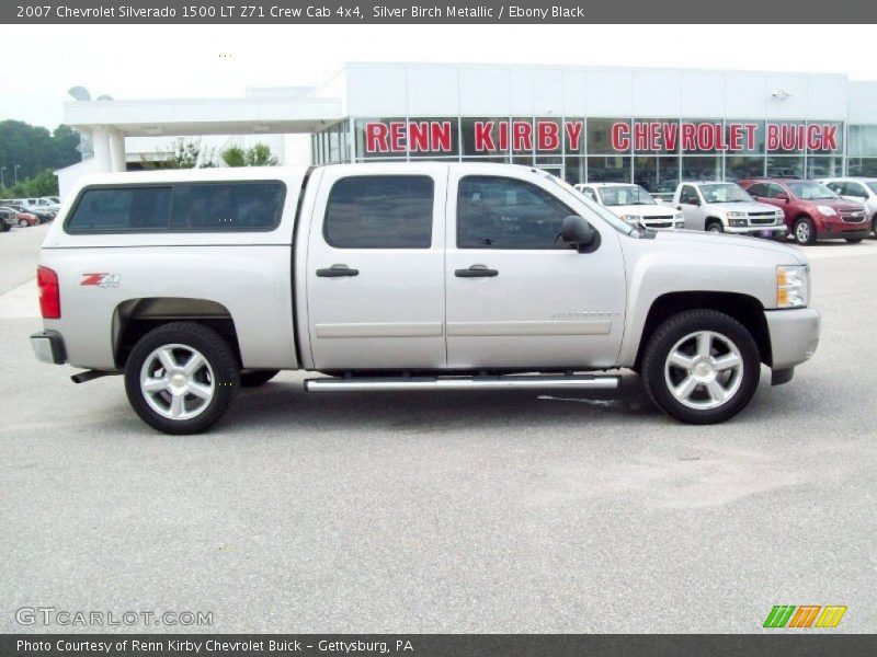 Silver Birch Metallic / Ebony Black 2007 Chevrolet Silverado 1500 LT Z71 Crew Cab 4x4