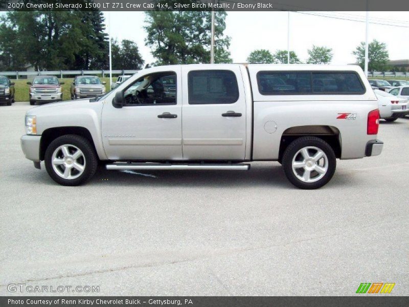 Silver Birch Metallic / Ebony Black 2007 Chevrolet Silverado 1500 LT Z71 Crew Cab 4x4