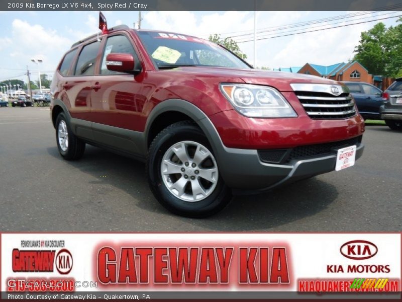 Spicy Red / Gray 2009 Kia Borrego LX V6 4x4