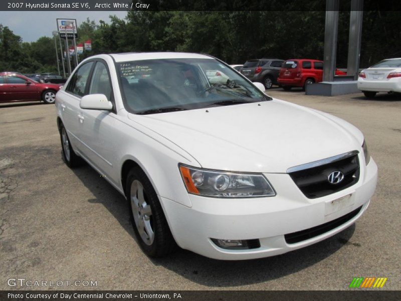 Arctic White / Gray 2007 Hyundai Sonata SE V6