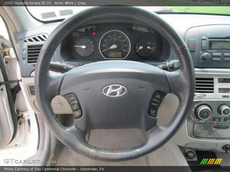 Arctic White / Gray 2007 Hyundai Sonata SE V6