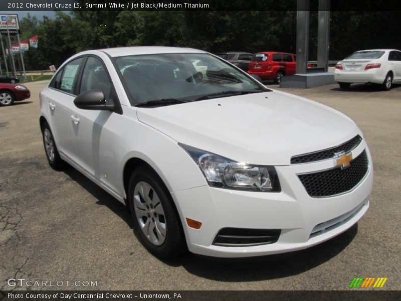 Summit White / Jet Black/Medium Titanium 2012 Chevrolet Cruze LS