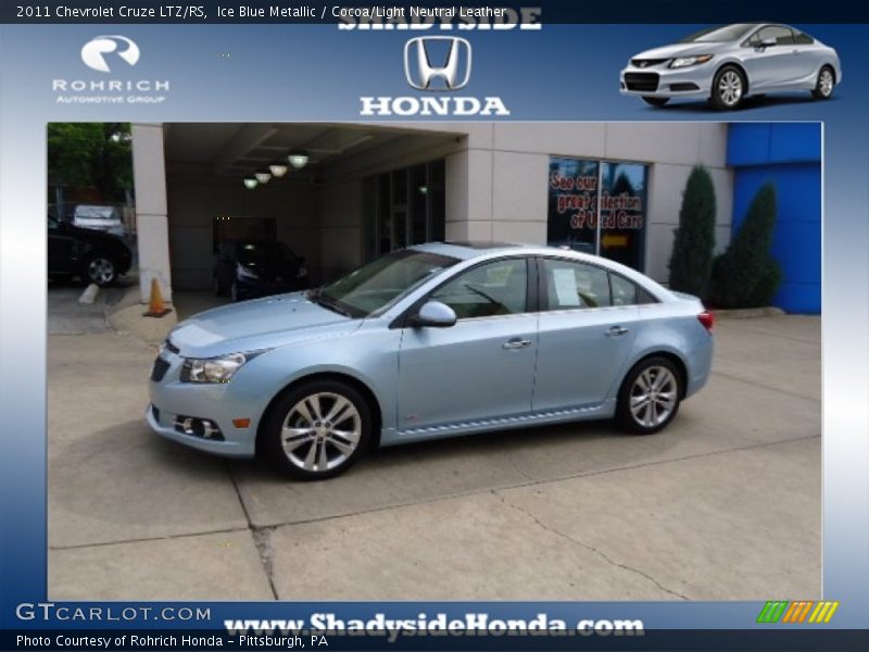 Ice Blue Metallic / Cocoa/Light Neutral Leather 2011 Chevrolet Cruze LTZ/RS