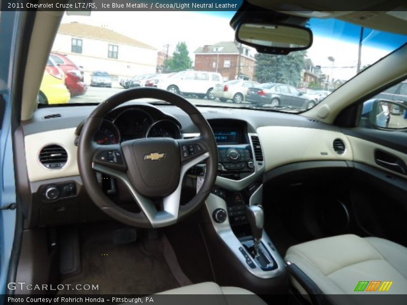 Ice Blue Metallic / Cocoa/Light Neutral Leather 2011 Chevrolet Cruze LTZ/RS