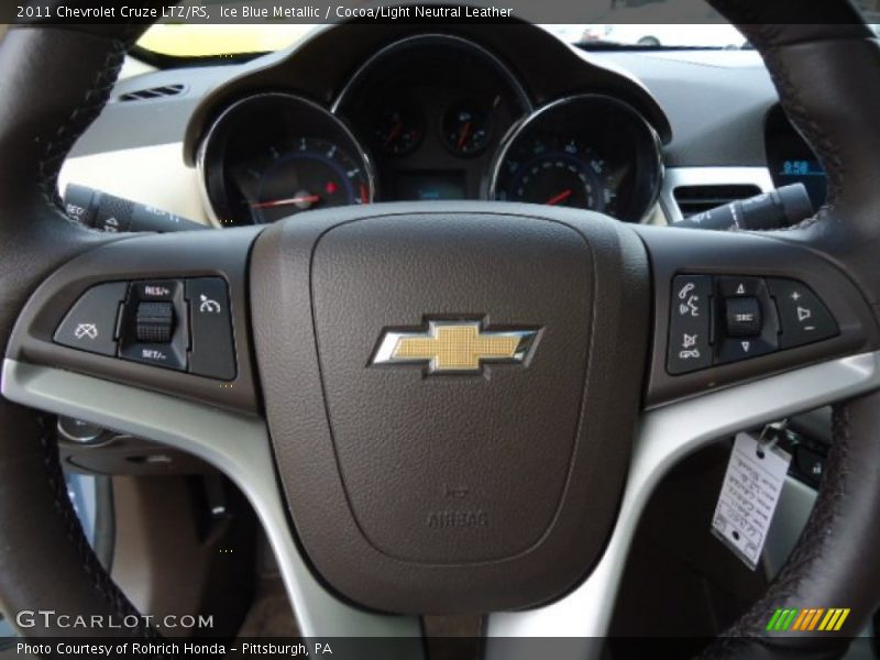 Ice Blue Metallic / Cocoa/Light Neutral Leather 2011 Chevrolet Cruze LTZ/RS