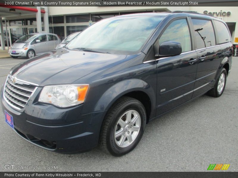 Modern Blue Pearlcoat / Medium Slate Gray/Light Shale 2008 Chrysler Town & Country Touring Signature Series
