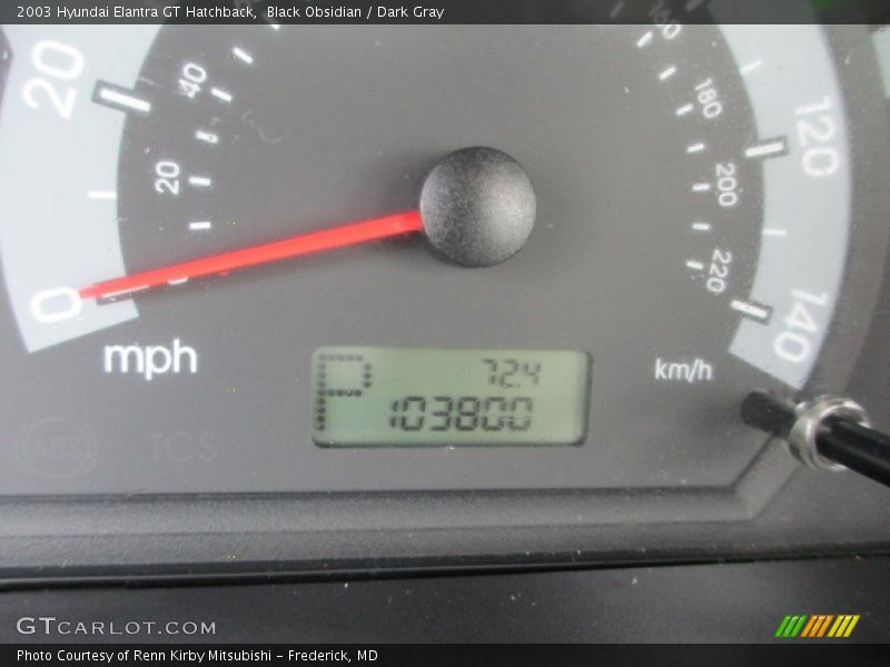 Black Obsidian / Dark Gray 2003 Hyundai Elantra GT Hatchback