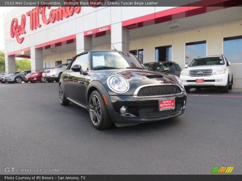 Midnight Black Metallic / Gravity Tuscan Beige Leather 2010 Mini Cooper S Convertible