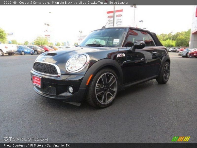 Midnight Black Metallic / Gravity Tuscan Beige Leather 2010 Mini Cooper S Convertible