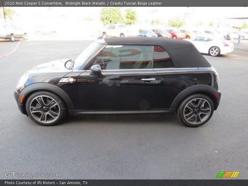 Midnight Black Metallic / Gravity Tuscan Beige Leather 2010 Mini Cooper S Convertible