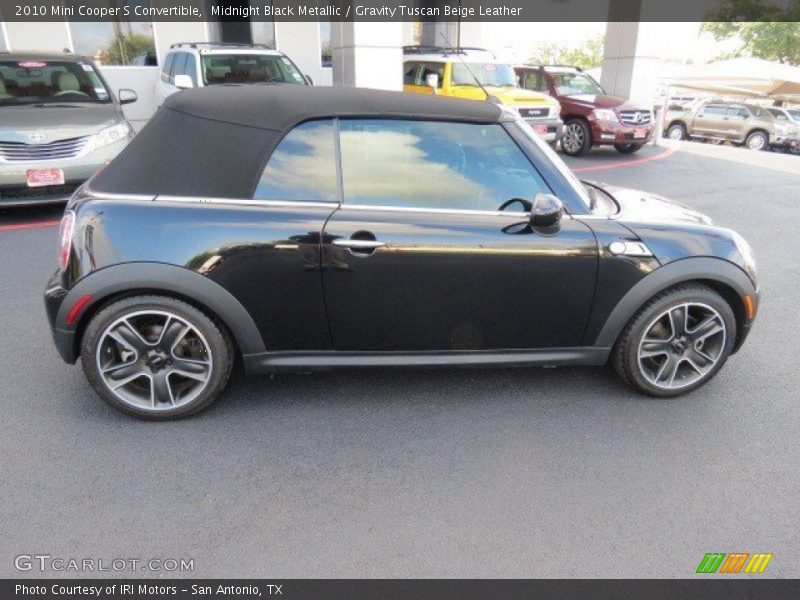 Midnight Black Metallic / Gravity Tuscan Beige Leather 2010 Mini Cooper S Convertible