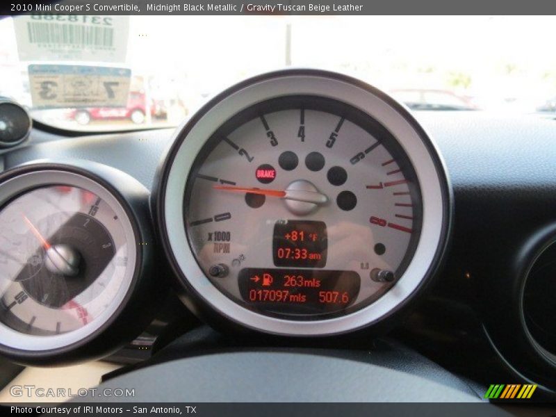 Midnight Black Metallic / Gravity Tuscan Beige Leather 2010 Mini Cooper S Convertible