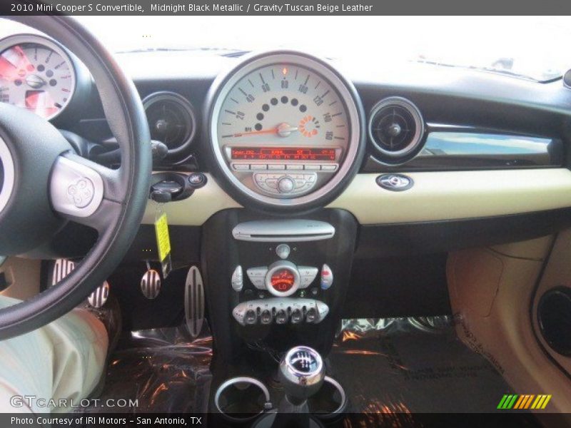 Midnight Black Metallic / Gravity Tuscan Beige Leather 2010 Mini Cooper S Convertible