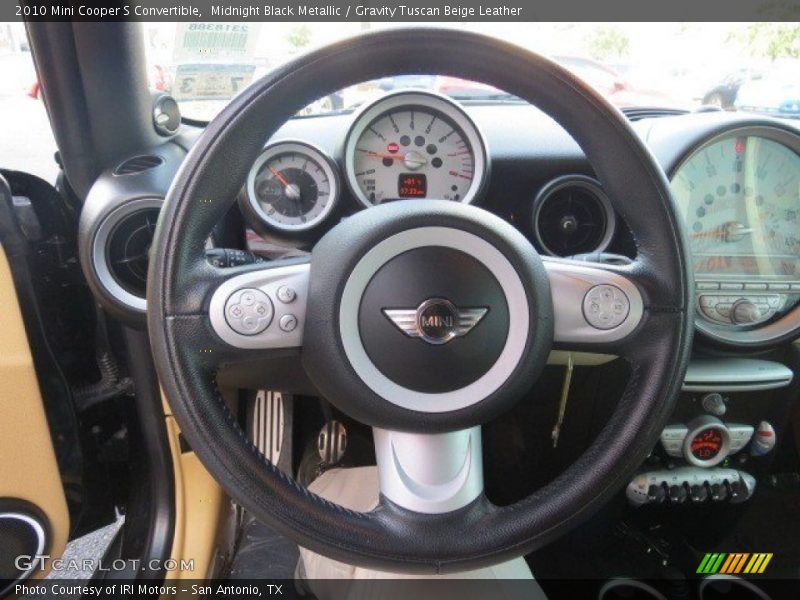 Midnight Black Metallic / Gravity Tuscan Beige Leather 2010 Mini Cooper S Convertible