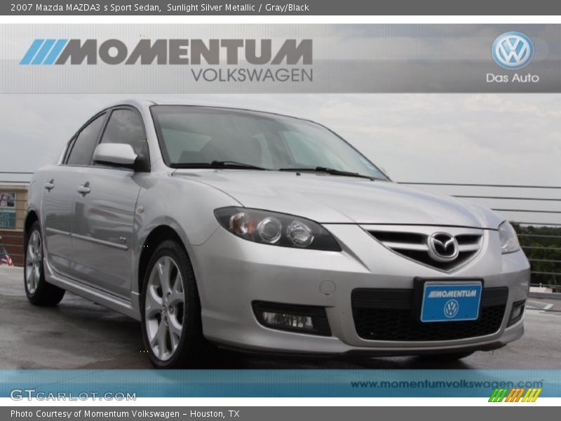Sunlight Silver Metallic / Gray/Black 2007 Mazda MAZDA3 s Sport Sedan