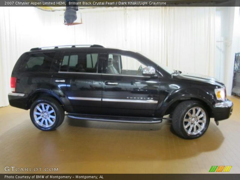 Brilliant Black Crystal Pearl / Dark Khaki/Light Graystone 2007 Chrysler Aspen Limited HEMI