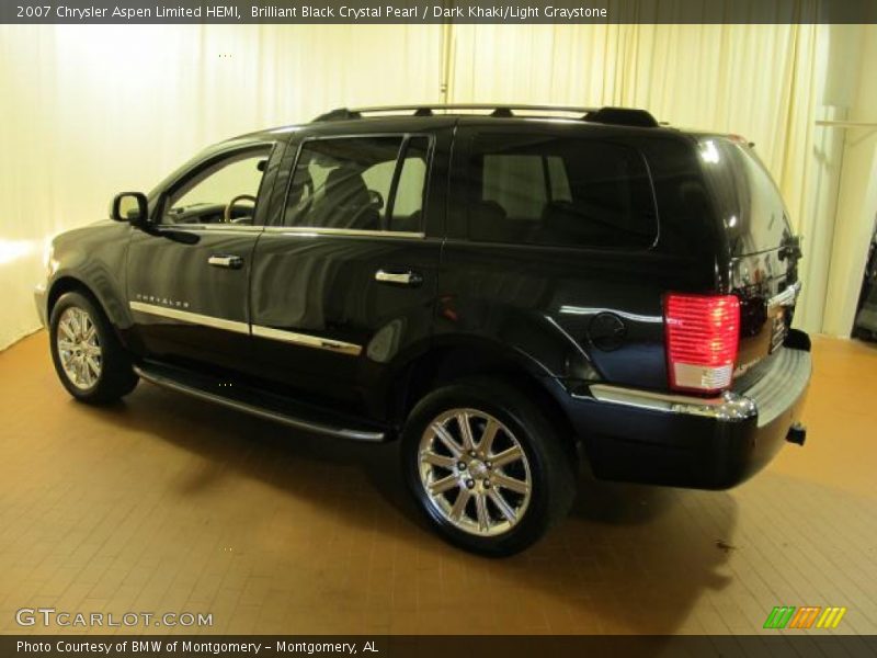 Brilliant Black Crystal Pearl / Dark Khaki/Light Graystone 2007 Chrysler Aspen Limited HEMI