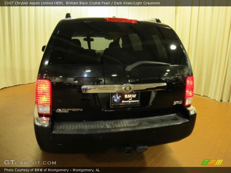 Brilliant Black Crystal Pearl / Dark Khaki/Light Graystone 2007 Chrysler Aspen Limited HEMI