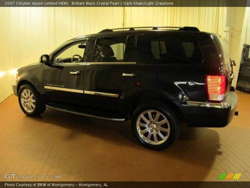 Brilliant Black Crystal Pearl / Dark Khaki/Light Graystone 2007 Chrysler Aspen Limited HEMI